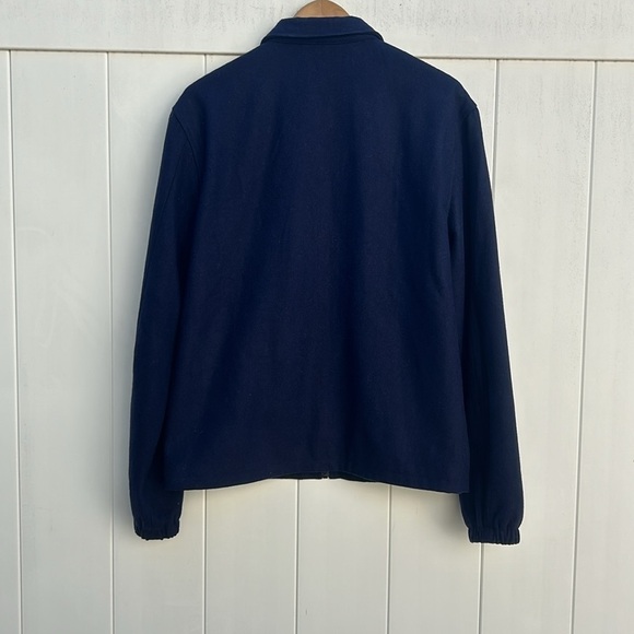 Qilo Wool Blend Navy Blue Coat Full Zip Jacket Size Medium Fall Winter Luxury - Picture 7 of 9